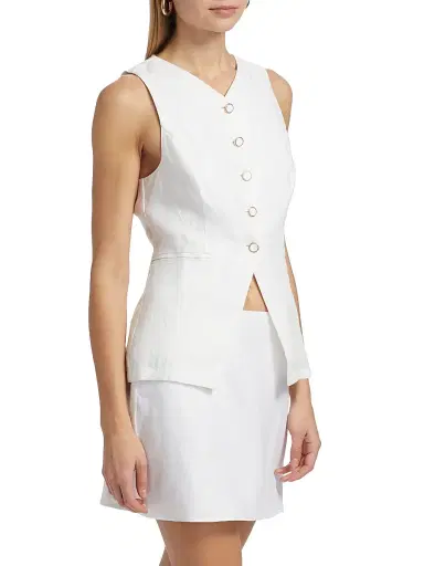 Reformation Women's Aspen Linen Top - White - Size 12 | Thumbnail 4 Reformation Women's Aspen Linen Top - White - Size 12 | Thumbnail 4