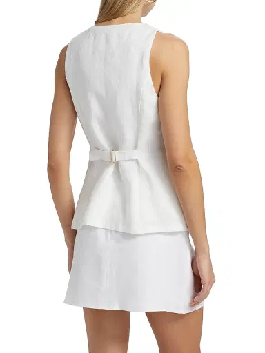 Reformation Women's Aspen Linen Top - White - Size 12 | Thumbnail 5 Reformation Women's Aspen Linen Top - White - Size 12 | Thumbnail 5