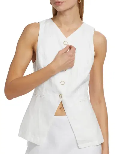 Reformation Women's Aspen Linen Top - White - Size 12 | Thumbnail 6 Reformation Women's Aspen Linen Top - White - Size 12 | Thumbnail 6