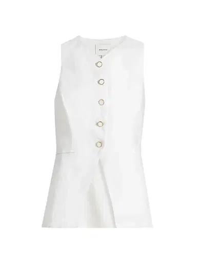 Reformation Women's Aspen Linen Top - White - Size 12 | Thumbnail 1 Reformation Women's Aspen Linen Top - White - Size 12 | Thumbnail 1