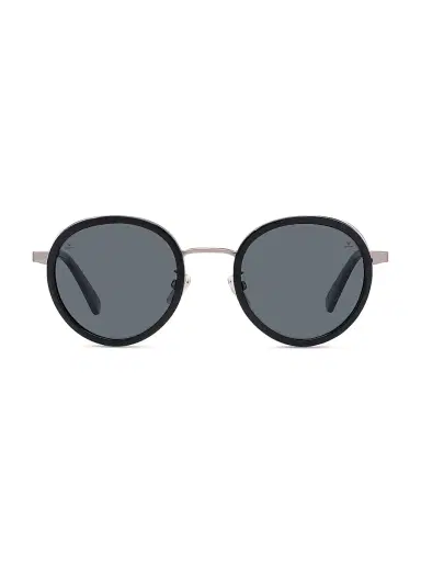 Vuarnet Men's Lifestyle Edge 01 49MM Round Sunglasses - Shiny Black Smoke | Thumbnail 2