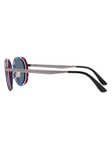 Vuarnet Men's Lifestyle Edge 01 49MM Round Sunglasses - Shiny Black Smoke | Thumbnail 3