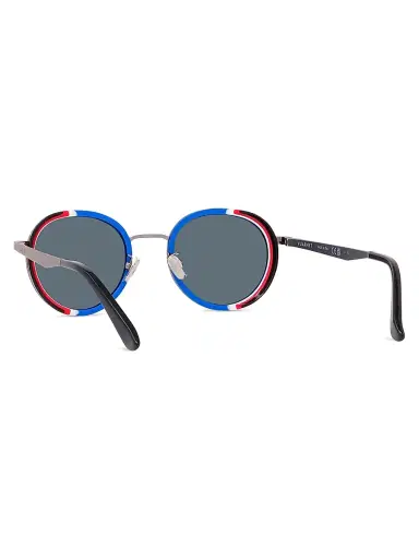 Vuarnet Men's Lifestyle Edge 01 49MM Round Sunglasses - Shiny Black Smoke | Thumbnail 4