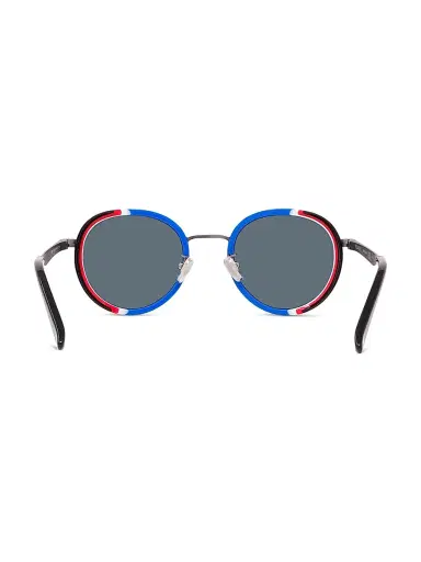 Vuarnet Men's Lifestyle Edge 01 49MM Round Sunglasses - Shiny Black Smoke | Thumbnail 5