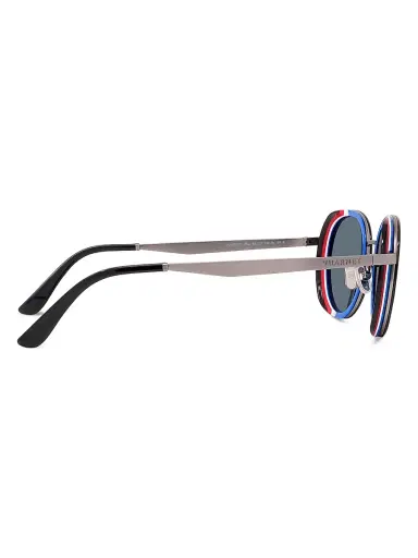 Vuarnet Men's Lifestyle Edge 01 49MM Round Sunglasses - Shiny Black Smoke | Thumbnail 7