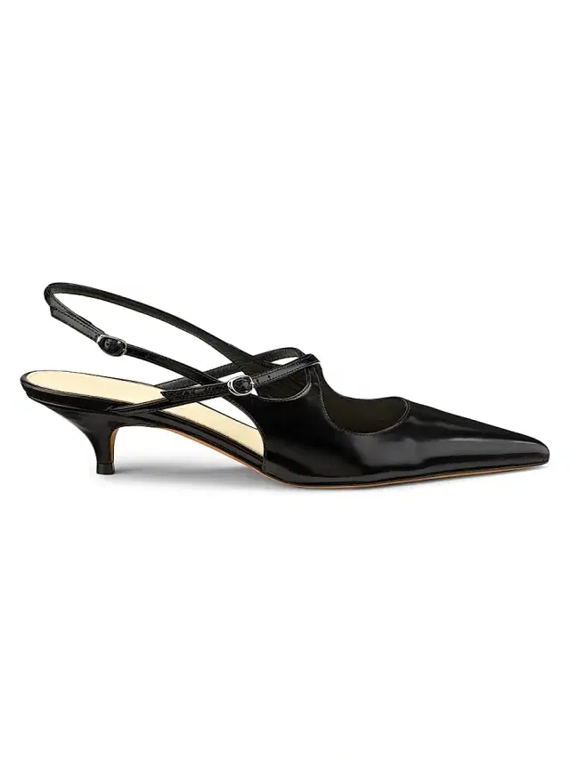 Women's Slash Crossover 40MM Metallic Kitten-Heel Pumps - Black