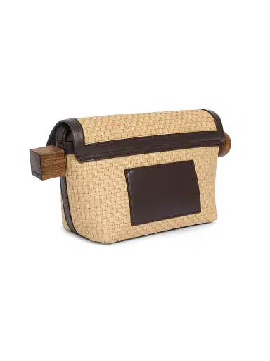 Jacquemus Women's Le Rond Carre Raffia Shoulder Bag - Natural Dark Brown | Thumbnail 3 Jacquemus Women's Le Rond Carre Raffia Shoulder Bag - Natural Dark Brown | Thumbnail 3