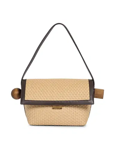 Jacquemus Women's Le Rond Carre Raffia Shoulder Bag - Natural Dark Brown | Thumbnail 5 Jacquemus Women's Le Rond Carre Raffia Shoulder Bag - Natural Dark Brown | Thumbnail 5