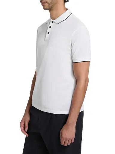 Giorgio Armani Men's Cotton Jersey Polo Shirt - White - Size 46 | Thumbnail 4 Giorgio Armani Men's Cotton Jersey Polo Shirt - White - Size 46 | Thumbnail 4