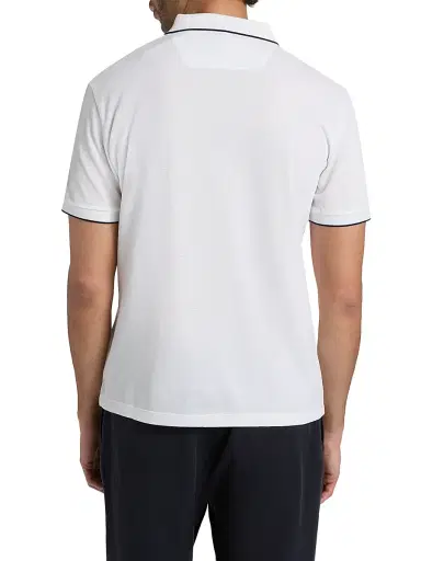 Giorgio Armani Men's Cotton Jersey Polo Shirt - White - Size 46 | Thumbnail 5 Giorgio Armani Men's Cotton Jersey Polo Shirt - White - Size 46 | Thumbnail 5