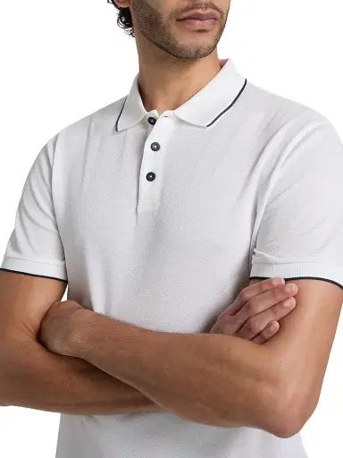 Giorgio Armani Men's Cotton Jersey Polo Shirt - White - Size 46 | Thumbnail 6 Giorgio Armani Men's Cotton Jersey Polo Shirt - White - Size 46 | Thumbnail 6