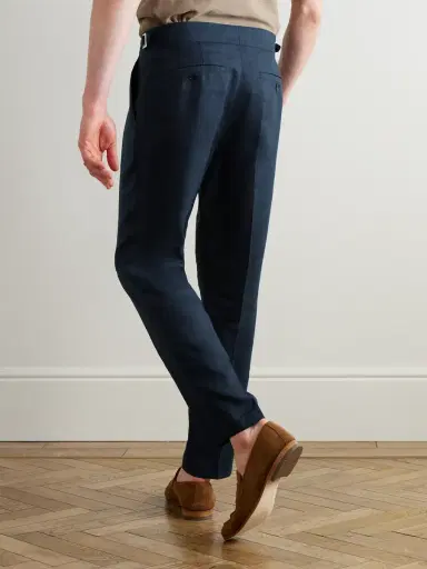 MR P. Steve Tapered Pleated Linen Trousers - Men | Thumbnail 4 MR P. Steve Tapered Pleated Linen Trousers - Men | Thumbnail 4