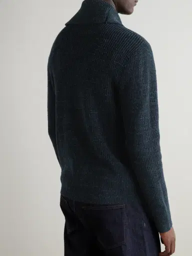 RRL Shawl-Collar Ribbed Cotton Cardigan - Men | Thumbnail 3
