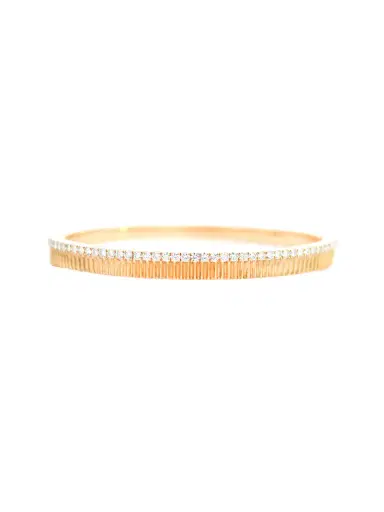 Wish Fine Jewelry 1.31ct Diamond 14K Gold Textured Bangle Bracelet | Thumbnail 1
