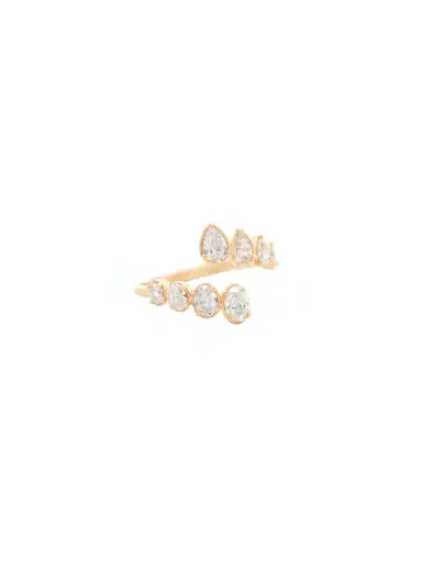 Wish Fine Jewelry 3.16ct Diamond 14K Gold Cluster Bypass Ring | Thumbnail 1