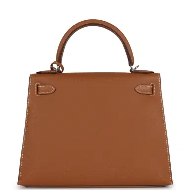 HERMÈS Hermes Kelly Sellier 28 Gold Epsom Palladium Hardware | Thumbnail 4 HERMÈS Hermes Kelly Sellier 28 Gold Epsom Palladium Hardware | Thumbnail 4