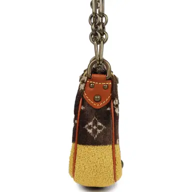 Louis Vuitton Vintage Louis Vuitton Trompe L'Oeil Pochette Brown and Yellow Velvet Brass Hardware | Thumbnail 3 Louis Vuitton Vintage Louis Vuitton Trompe L'Oeil Pochette Brown and Yellow Velvet Brass Hardware | Thumbnail 3