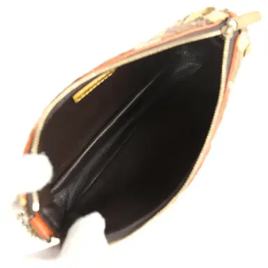 Louis Vuitton Vintage Louis Vuitton Trompe L'Oeil Pochette Brown and Yellow Velvet Brass Hardware | Thumbnail 8 Louis Vuitton Vintage Louis Vuitton Trompe L'Oeil Pochette Brown and Yellow Velvet Brass Hardware | Thumbnail 8