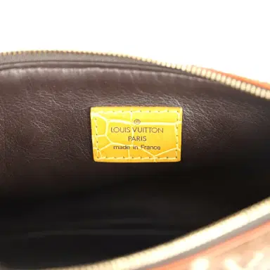 Louis Vuitton Vintage Louis Vuitton Trompe L'Oeil Pochette Brown and Yellow Velvet Brass Hardware | Thumbnail 9 Louis Vuitton Vintage Louis Vuitton Trompe L'Oeil Pochette Brown and Yellow Velvet Brass Hardware | Thumbnail 9