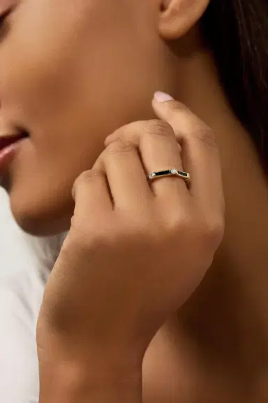 Melissa Kaye Black Honey Diamond Station Ring | Thumbnail 2