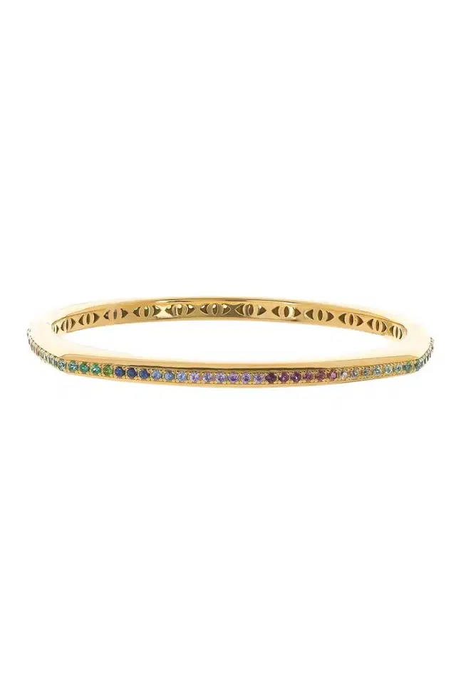 FULLORD Rainbow Sapphire Ghost Belt Bracelet - Yellow Gold