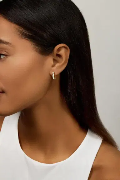 Melissa Kaye Small Black Honey Diamond Hoop Earrings | Thumbnail 2 Melissa Kaye Small Black Honey Diamond Hoop Earrings | Thumbnail 2