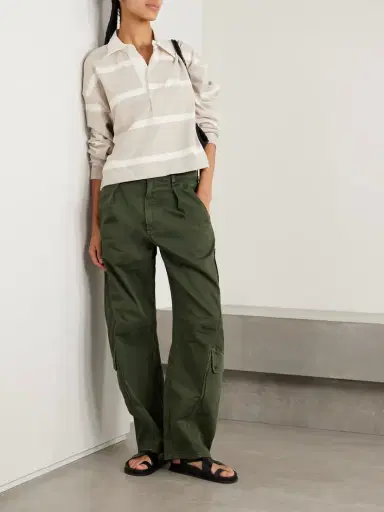 Citizens of Humanity Flight Pleated Organic Cotton-blend Twill Barrel-leg Pants | Thumbnail 2 Citizens of Humanity Flight Pleated Organic Cotton-blend Twill Barrel-leg Pants | Thumbnail 2
