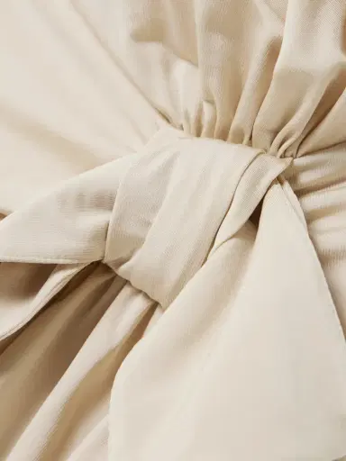 Rabanne Asymmetric Bow-detailed Gathered Satin-jersey Mini Dress | Thumbnail 4