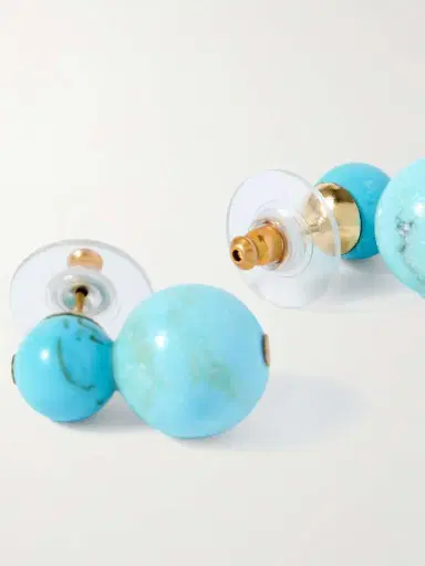 Jennifer Behr Cara Gold-tone Turquoise Earrings | Thumbnail 3 Jennifer Behr Cara Gold-tone Turquoise Earrings | Thumbnail 3