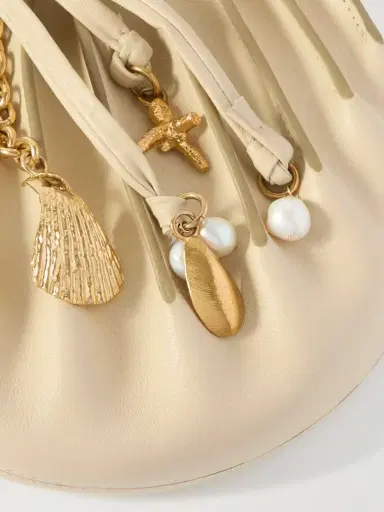 Chloé Sea Treasures Embellished Pleated Leather Shoulder Bag | Thumbnail 4