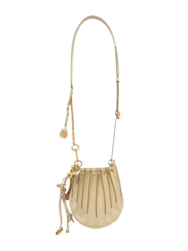 Sea Treasures Embellished Pleated Leather Shoulder Bag