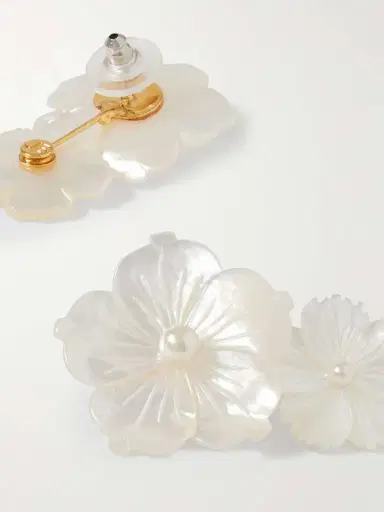 Jennifer Behr Geneva Mother-of-pearl, Gold-plated And Pearl Earrings | Thumbnail 3 Jennifer Behr Geneva Mother-of-pearl, Gold-plated And Pearl Earrings | Thumbnail 3