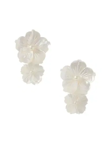 Jennifer Behr Geneva Mother-of-pearl, Gold-plated And Pearl Earrings | Thumbnail 1 Jennifer Behr Geneva Mother-of-pearl, Gold-plated And Pearl Earrings | Thumbnail 1