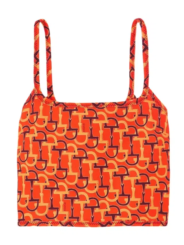 Cropped Printed Cotton-twill Top