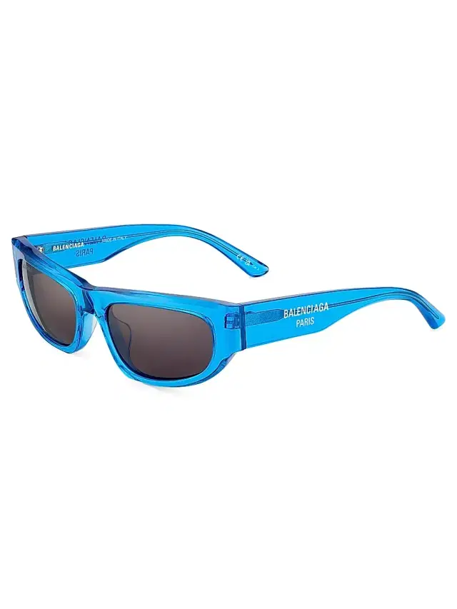 Men's 56MM Rectangular Sunglasses - Blue