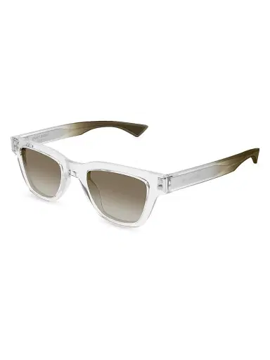 Saint Laurent Men's Naked Wirecore Arrow 47MM Square Sunglasses - Crystal Brown | Thumbnail 1 Saint Laurent Men's Naked Wirecore Arrow 47MM Square Sunglasses - Crystal Brown | Thumbnail 1