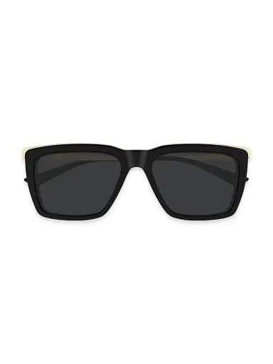 Saint Laurent Men's Combi Metal Top Bar 56MM Square Sunglasses - Black Gold Black | Thumbnail 3 Saint Laurent Men's Combi Metal Top Bar 56MM Square Sunglasses - Black Gold Black | Thumbnail 3