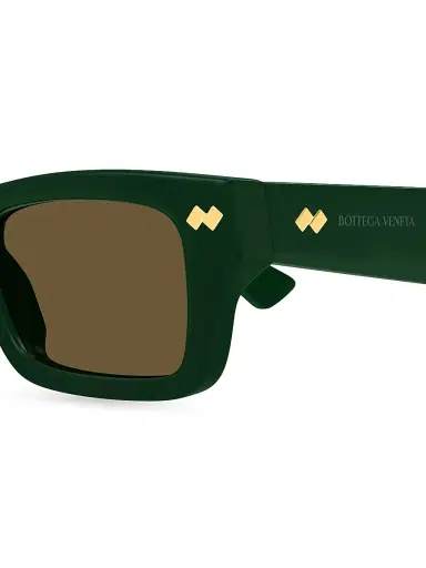 Bottega Veneta Men's Bold Ribbon Stud 50MM Square Sunglasses - Green Light Brown | Thumbnail 3 Bottega Veneta Men's Bold Ribbon Stud 50MM Square Sunglasses - Green Light Brown | Thumbnail 3