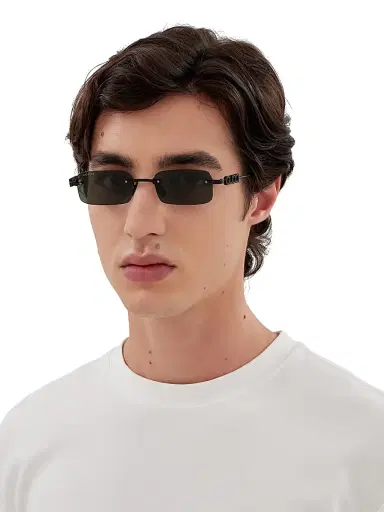 Gucci Men's Block 52MM Rimless Rectangular Sunglasses - Black | Thumbnail 2 Gucci Men's Block 52MM Rimless Rectangular Sunglasses - Black | Thumbnail 2