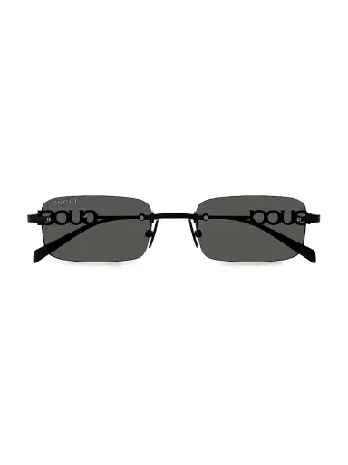 Gucci Men's Block 52MM Rimless Rectangular Sunglasses - Black | Thumbnail 3 Gucci Men's Block 52MM Rimless Rectangular Sunglasses - Black | Thumbnail 3