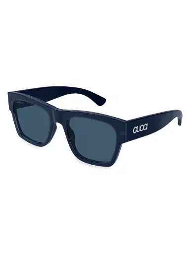 Gucci Men's 54MM Squared Sunglasses - Light Blue | Thumbnail 1 Gucci Men's 54MM Squared Sunglasses - Light Blue | Thumbnail 1