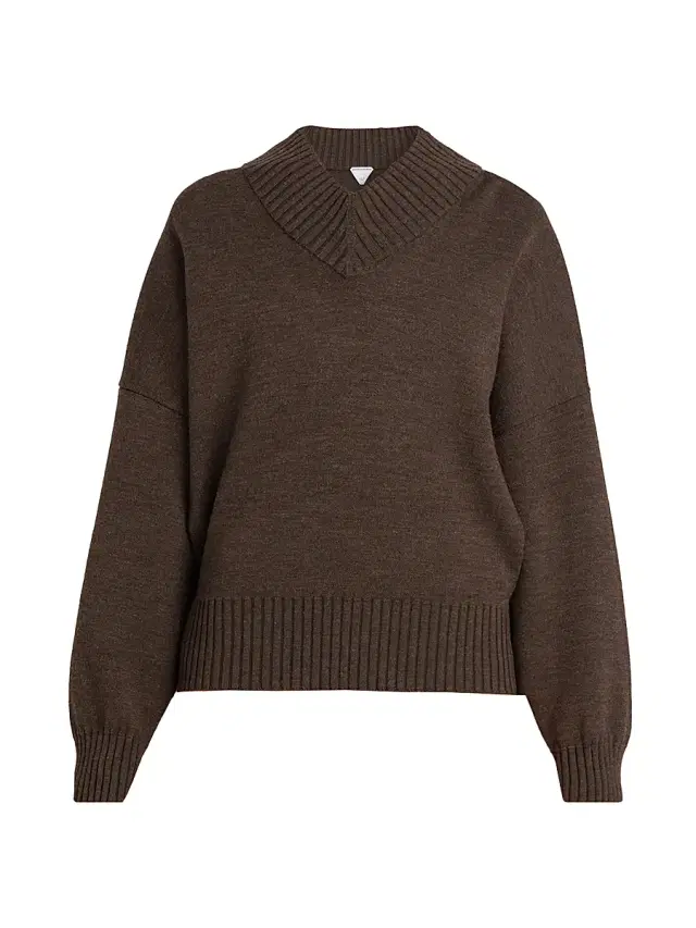 Bottega Veneta Women's Oversized Double-Knit Sweater - Dark Chestnut