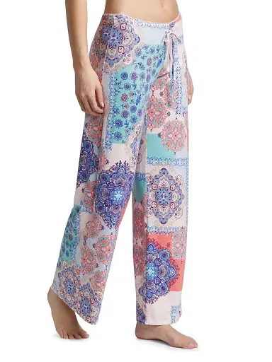 In Bloom Women's Talia Lace-Trimmed Paisley Patchwork Pajamas - Peach | Thumbnail 4 In Bloom Women's Talia Lace-Trimmed Paisley Patchwork Pajamas - Peach | Thumbnail 4