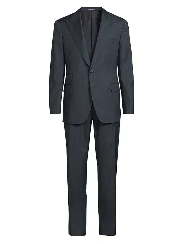 Men's Gregory Hand-Tailored Nailhead Suit - Navy And Cream