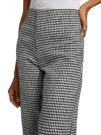 Reformation Women's Joni Gingham Linen Crop Pants - Remy Check - Size 12 | Thumbnail 6