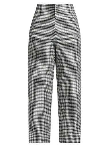 Reformation Women's Joni Gingham Linen Crop Pants - Remy Check - Size 12 | Thumbnail 1