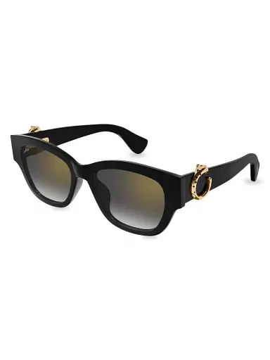 Cartier Women's Panthère Classic 55MM Square Sunglasses - Black | Thumbnail 1
