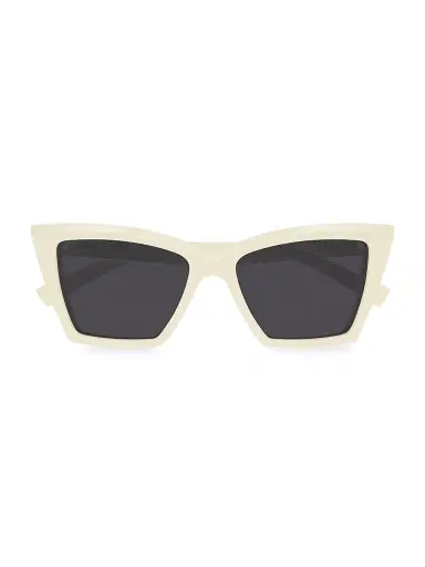Saint Laurent Women's Color Animation Cat-Eye Sunglasses - Ivory Grey | Thumbnail 3