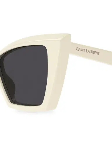 Saint Laurent Women's Color Animation Cat-Eye Sunglasses - Ivory Grey | Thumbnail 4