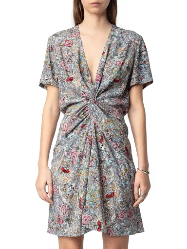 Zadig & Voltaire Women's Rozom British Flowers Minidress - Mist - Size XS | Thumbnail 3